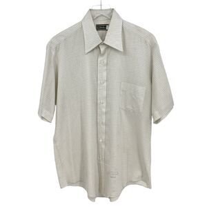 Vintage Sears Mens Large Short Sleeve Button Down Shirt 16.5 Neck Windowpane